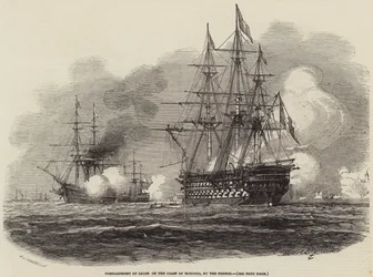 Bombardierung von Salee an der Küste Marokkos durch die Franzosen